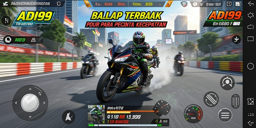 Gameplay ADI99 yang seru dengan berbagai pilihan motor.