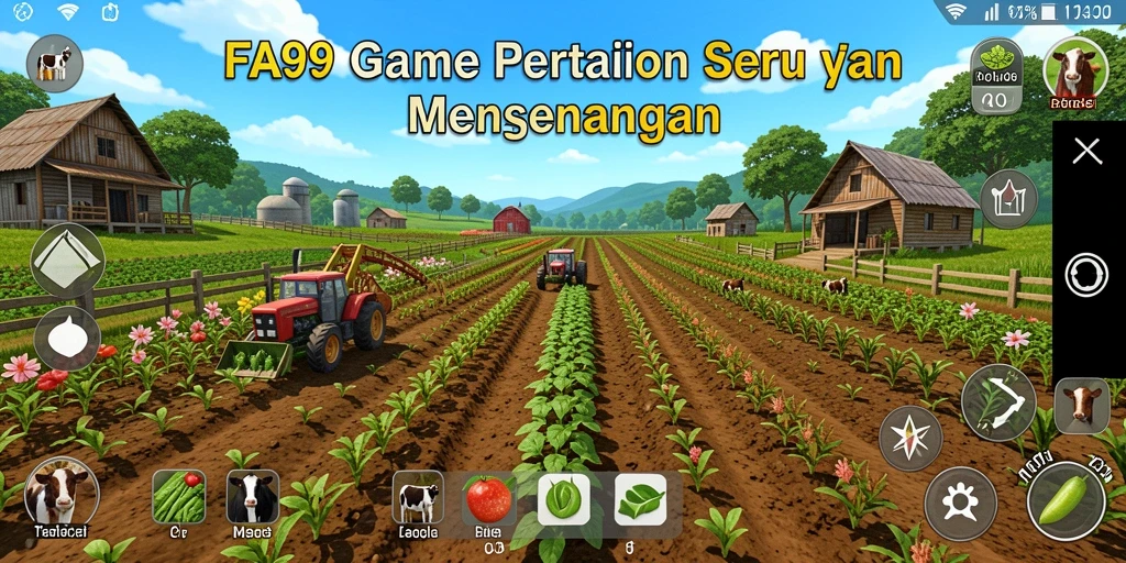 Screenshot permainan FA99 menampilkan pengalaman bertani yang seru dan interaktif.