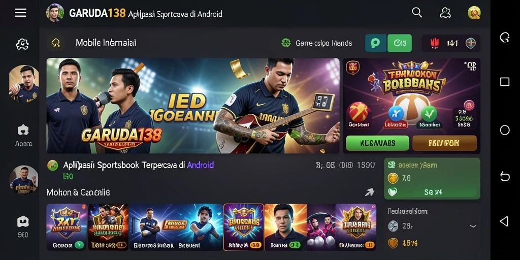 Tampilan utama GARUDA138 menampilkan antarmuka Sportsbook yang menarik.