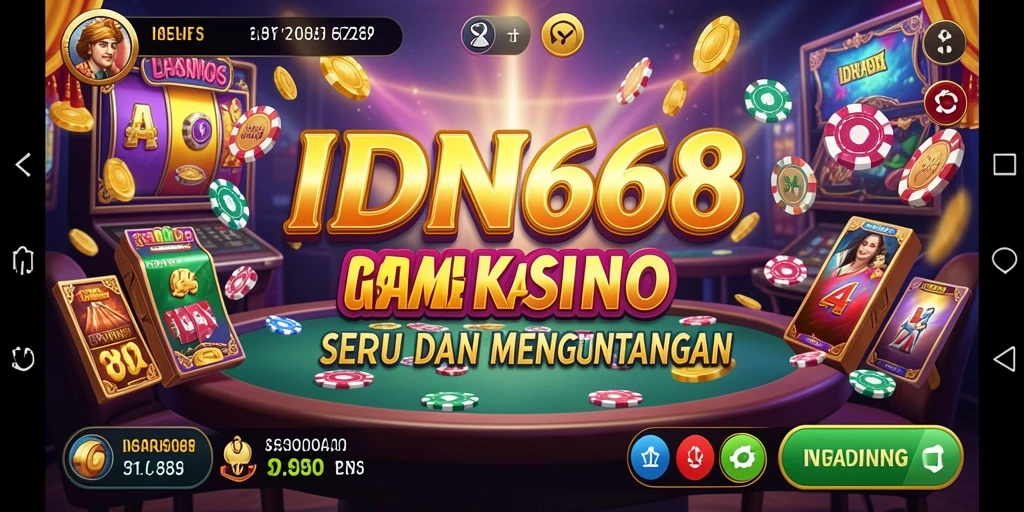 Screenshot gameplay IDN668 menunjukkan antarmuka kasino yang menarik dan penuh warna.