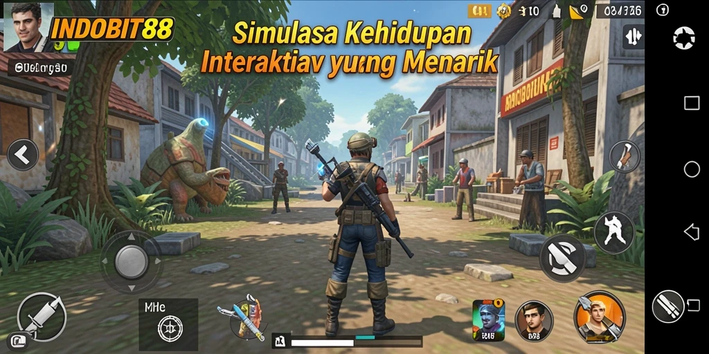Tangkapan layar game INDOBIT88 dengan gameplay simulasi yang mendebarkan.