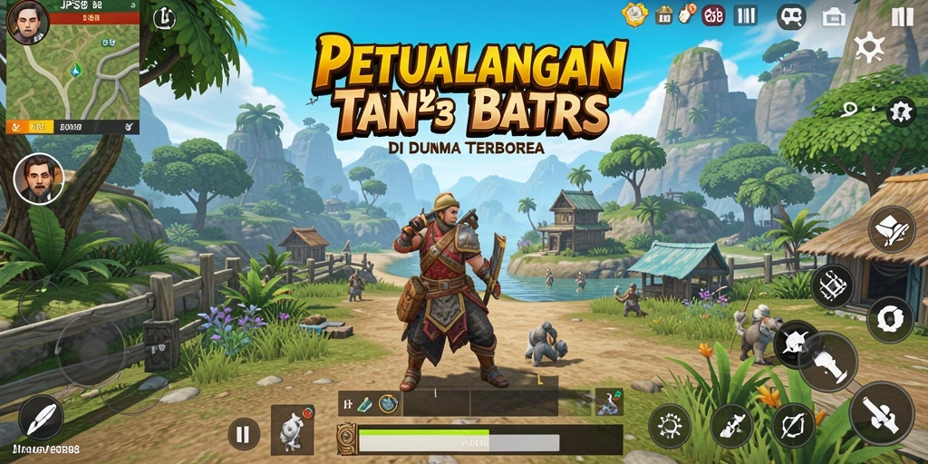 Screenshot gameplay JPS88 menunjukkan dunia terbuka yang luas dan dinamis.