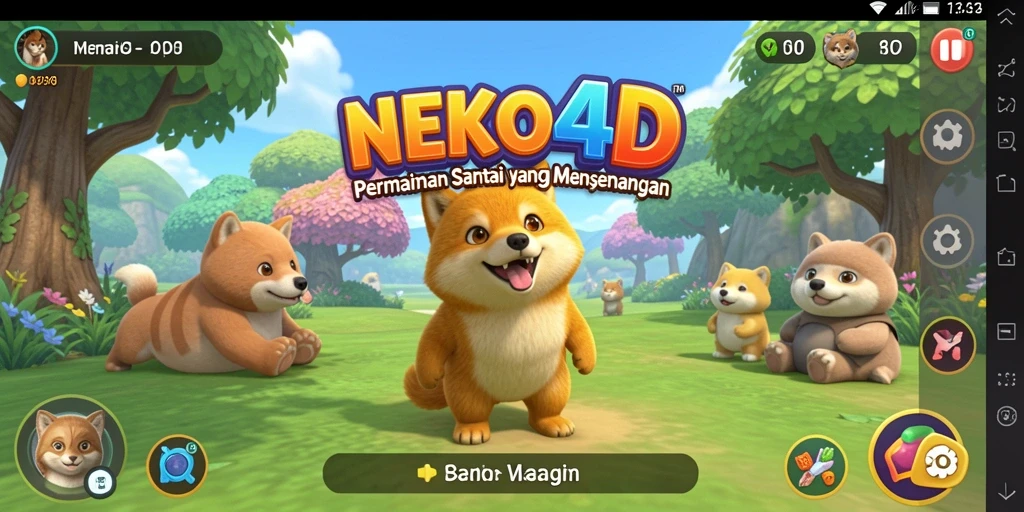 Tampilan gameplay NEKO4D yang cerah dan menyenangkan.
