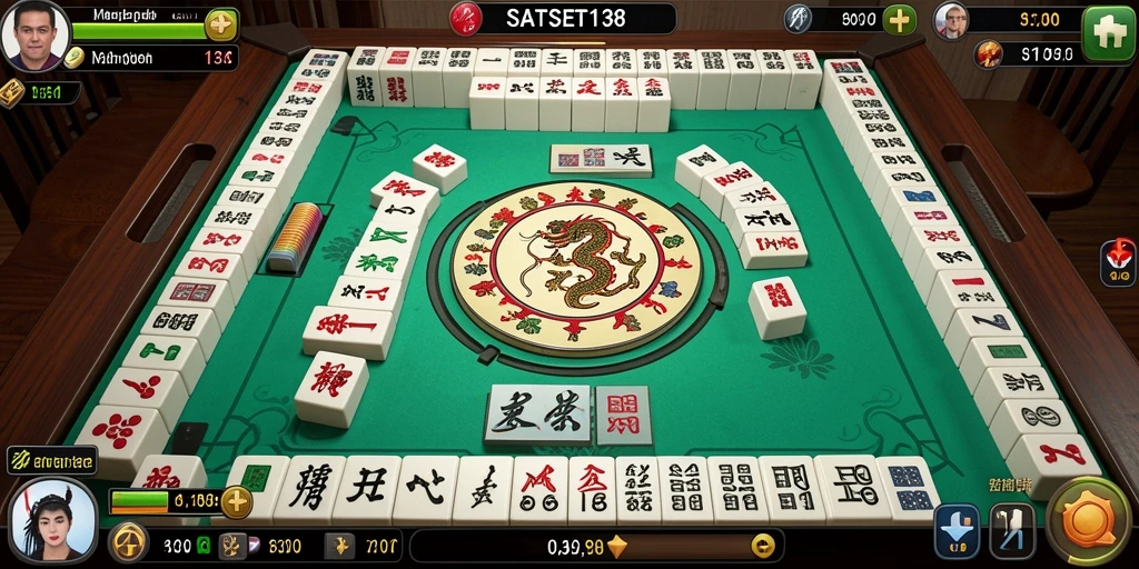Tampilan gameplay SATSET138 yang menarik dan interaktif saat bermain Mahjong.