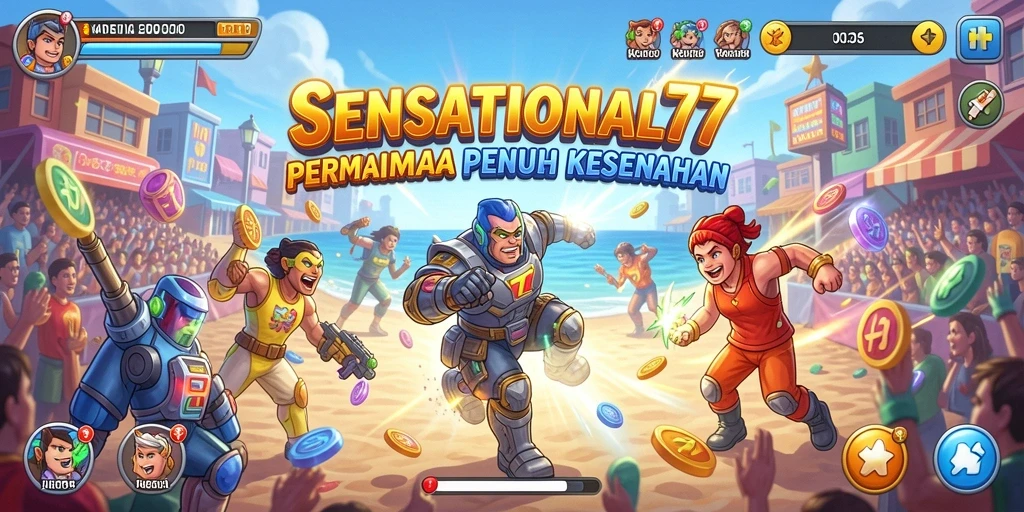 Tampilan gameplay menegangkan dari SENSATIONAL77 yang menyenangkan.