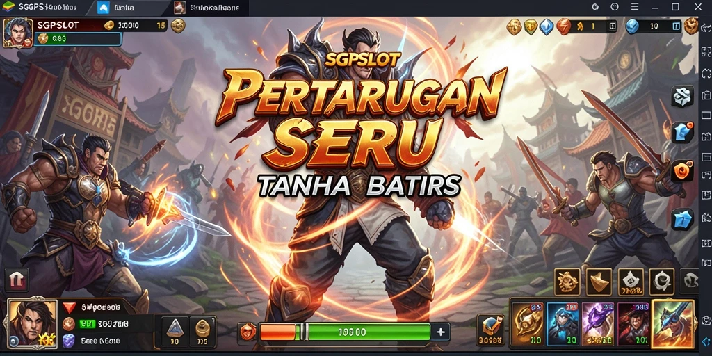 Screenshot gameplay SGPSLOT menampilkan pertarungan intens dan aksi mendebarkan.