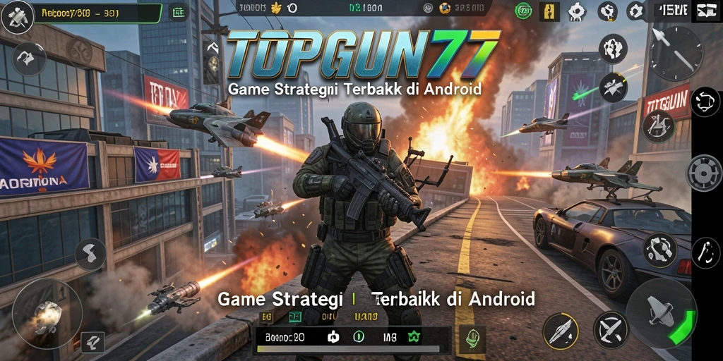 Tampilan menarik dari gameplay strategi TOPGUN77.