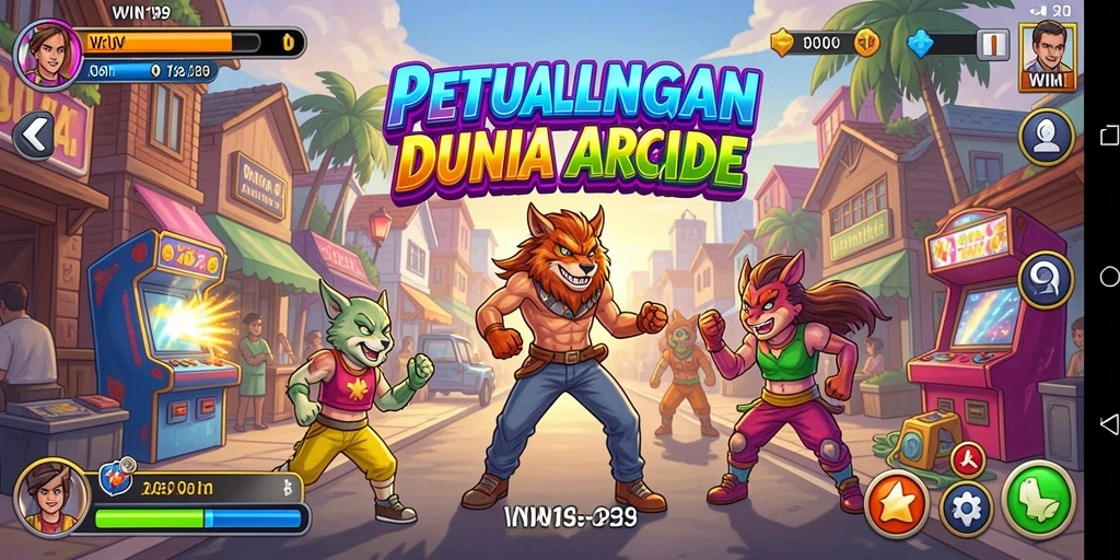 Tampilan gameplay WIN199 yang penuh warna dan seru.